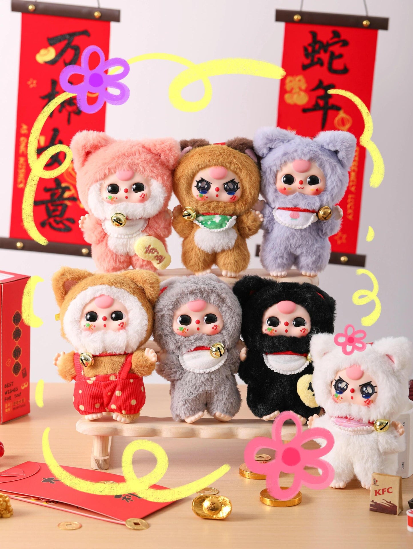Baby Three Billionaire Cat Plush Series Blind Box