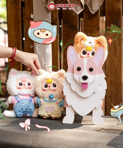 Baby Three Kitten Wardrobe Plush Series Keychain