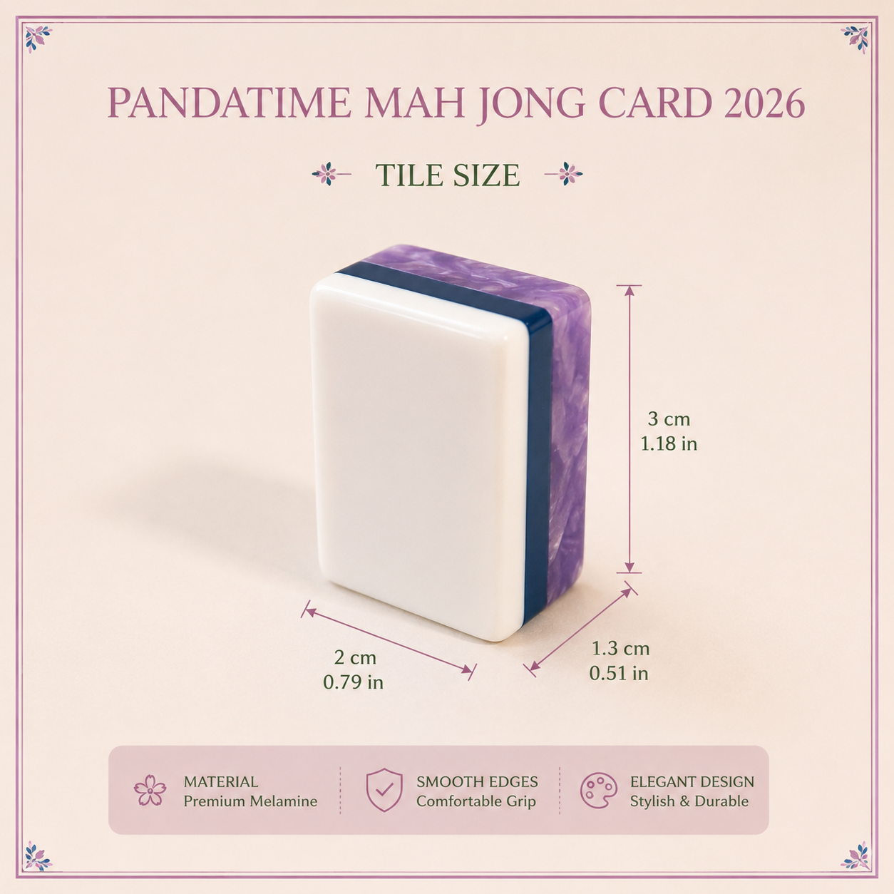 [1] Women's Luxury Collectible 4-Ply Acrylic Crystal Amethyst Purple Mahjong Tiles Set-Inlaid Design,Dual Digit-Letter Printed Floral Fan Tile Face,Glossy Finish,Rounded Edges,Comfortable Grip,Elegant Celadon Side Profile,Ideal for Women's Parties,Gifting